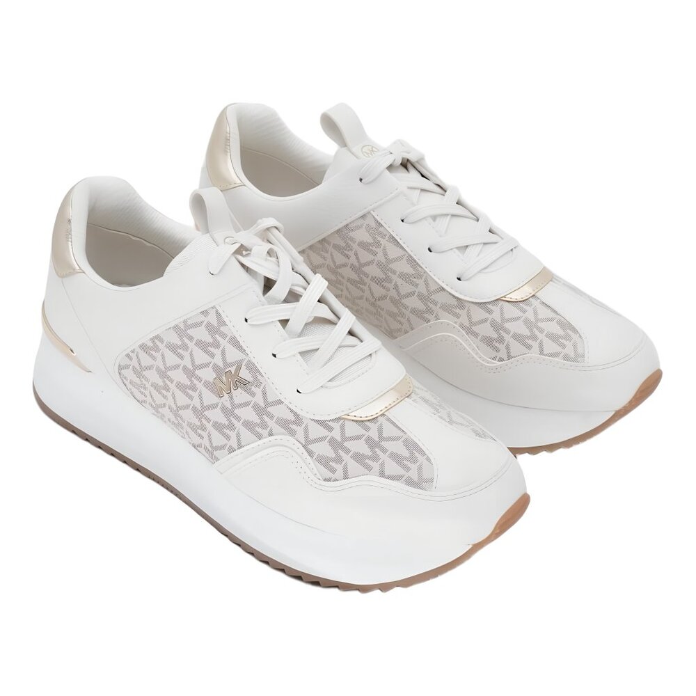 Michael Kors Raina Lace-Up Trainer Sneaker Vanilla 7.5M - Picture 4 of 6